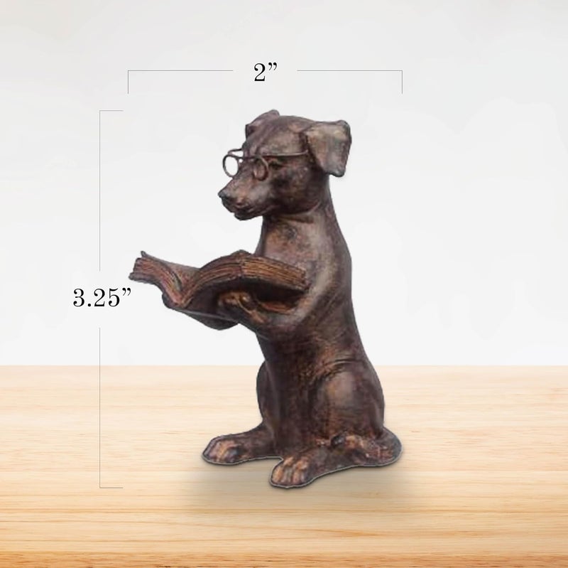 Young's Inc Resin Reading Dog with Glasses - Image 3